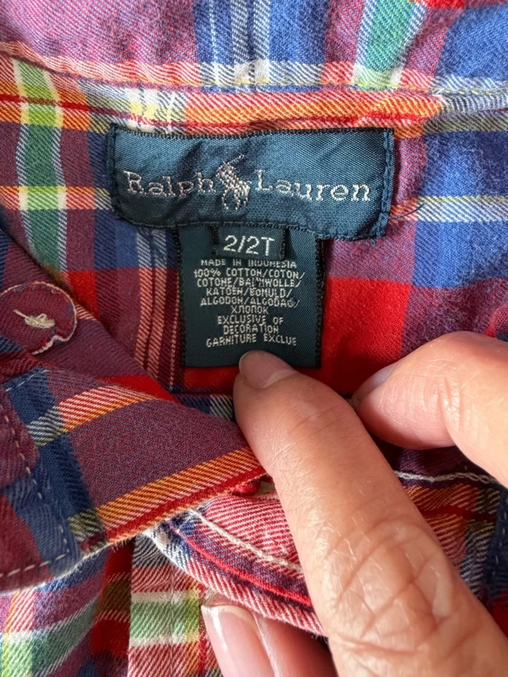 Ralph Lauren Boys 2T Plaid Cotton Button Down Shirt Preppy Academia
